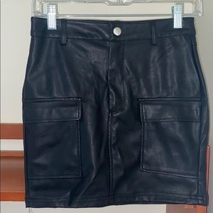 Black faux leather Skirt
